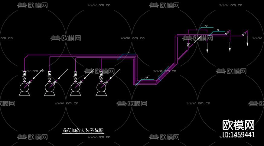 钢铁厂污水处理cad施工图下载（渲染图5）