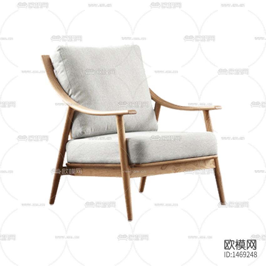 北欧简约实木布艺休闲椅下载