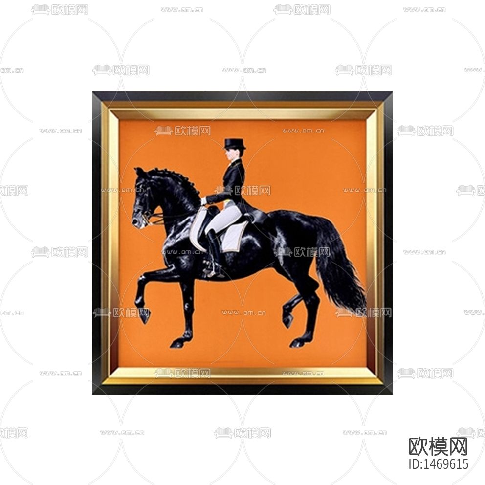 美式简约创意女骑手装饰画下载