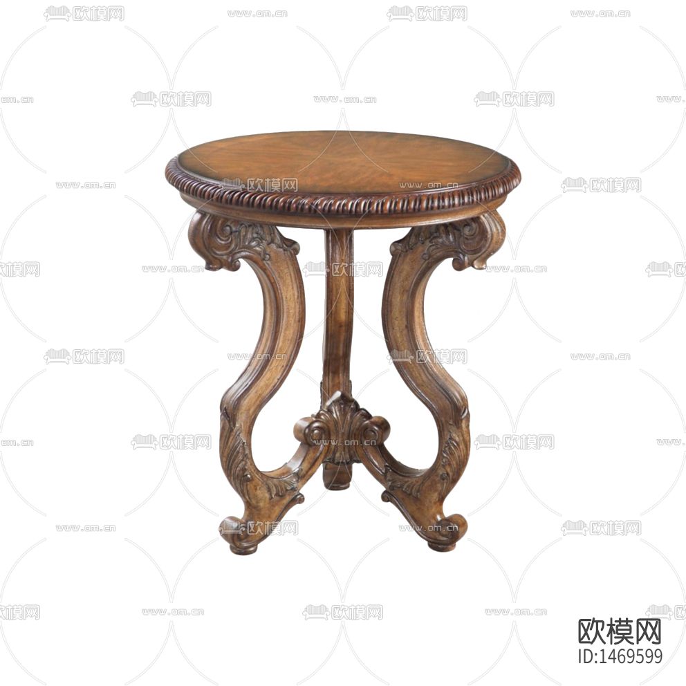 欧式古典实木雕花边几下载