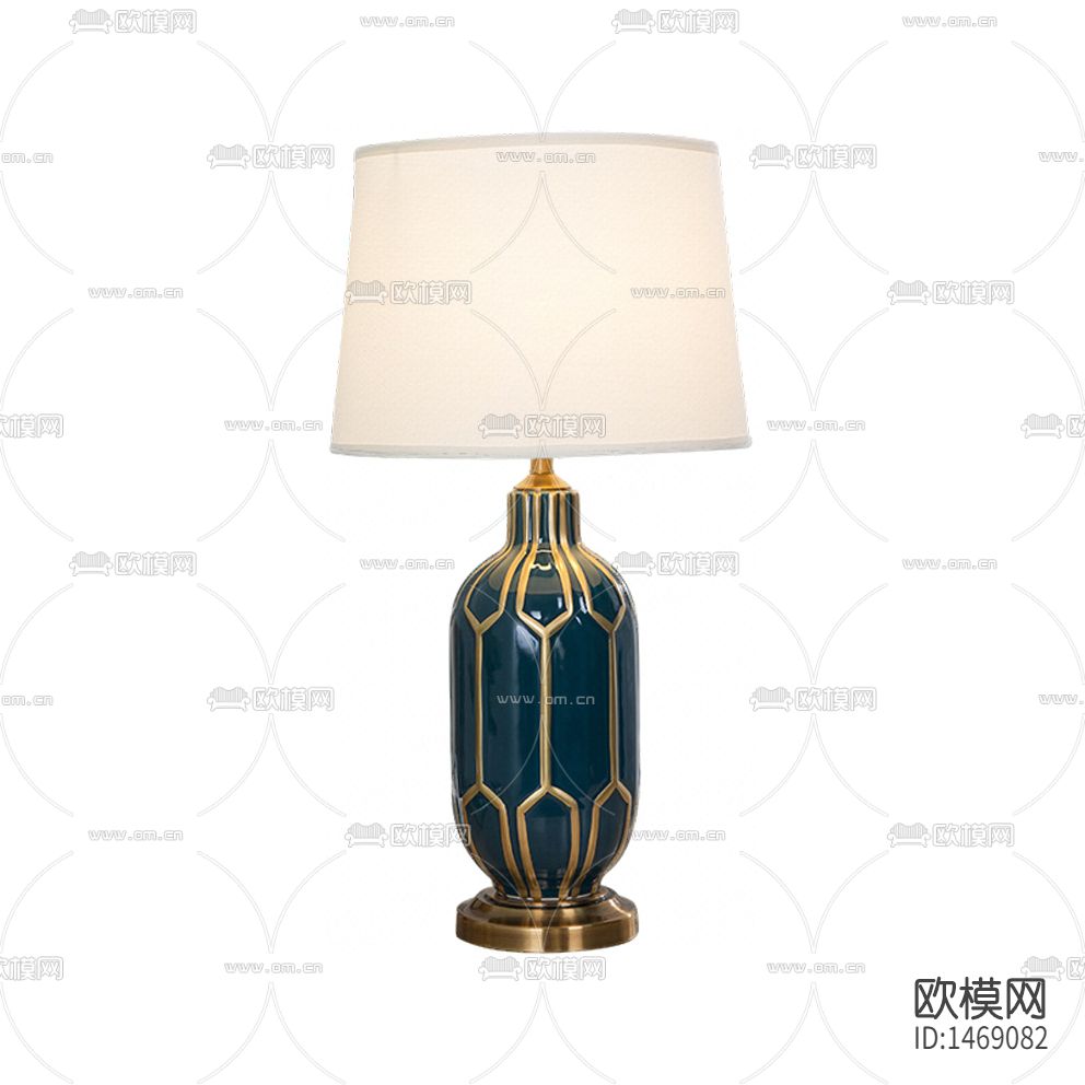 美式轻奢创意描金陶瓷台灯下载