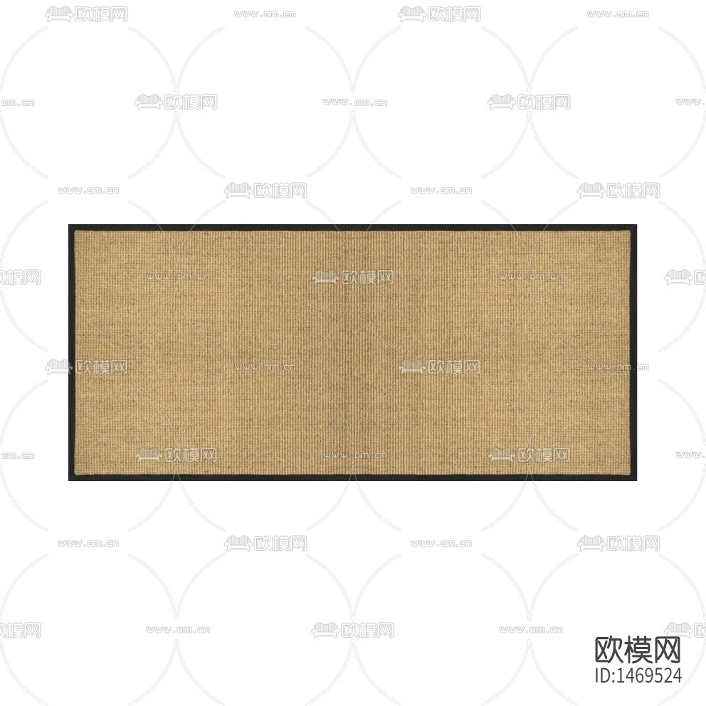 新中式禅意素色黄麻蓝色收边布艺地毯下载