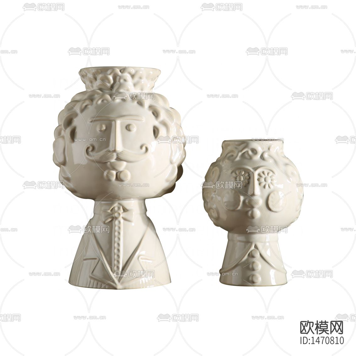 美式简约陶瓷卡通人像花瓶