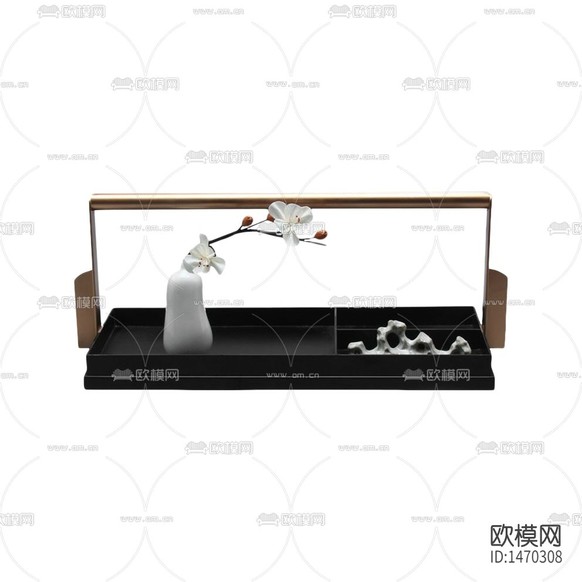 新中式輕奢創(chuàng)意金屬實(shí)木托盤下載
