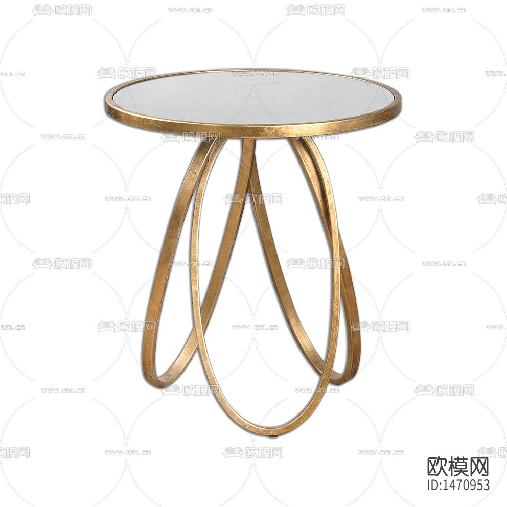 北欧轻奢金属圆形三环边几下载