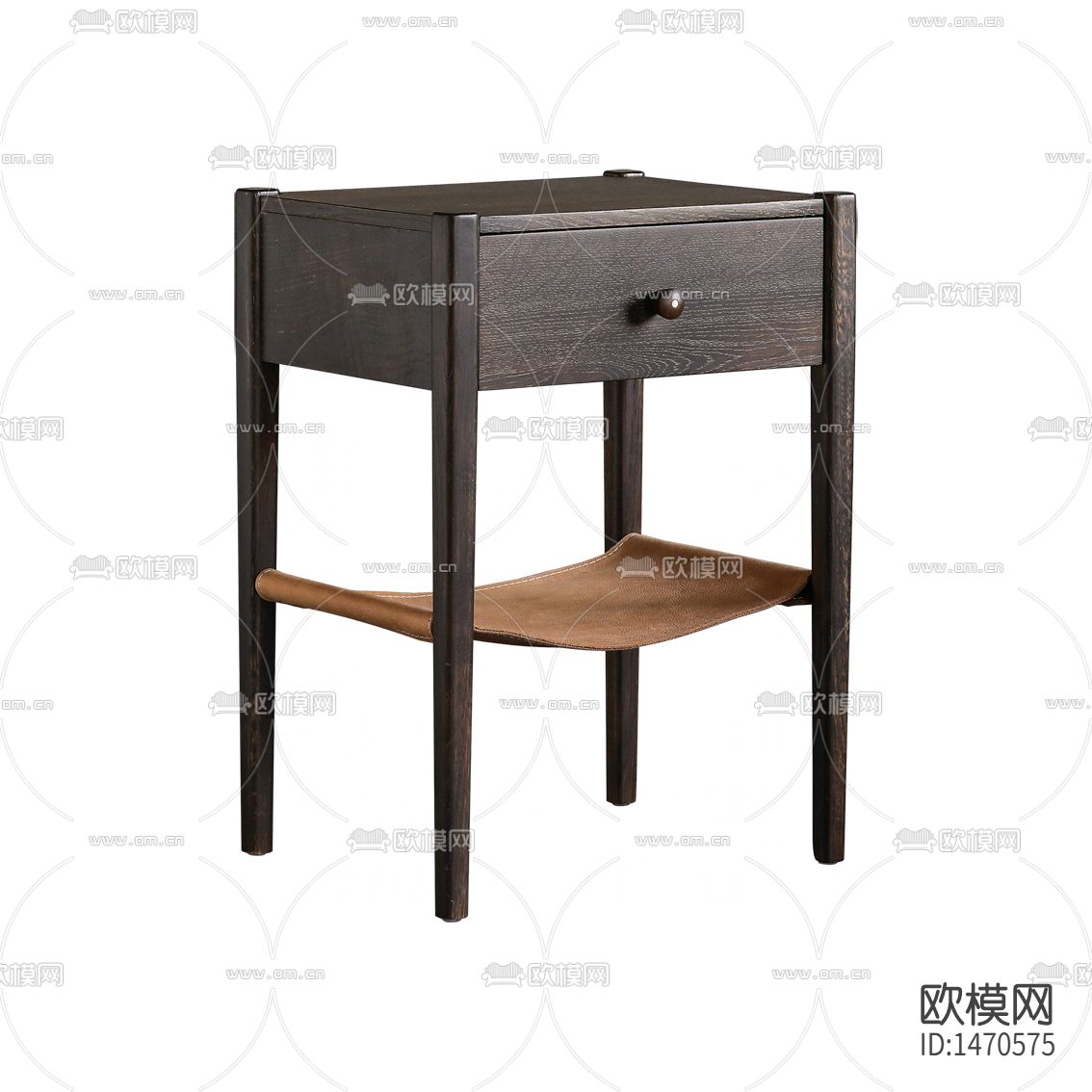 北欧简约创意实木皮革床头柜下载