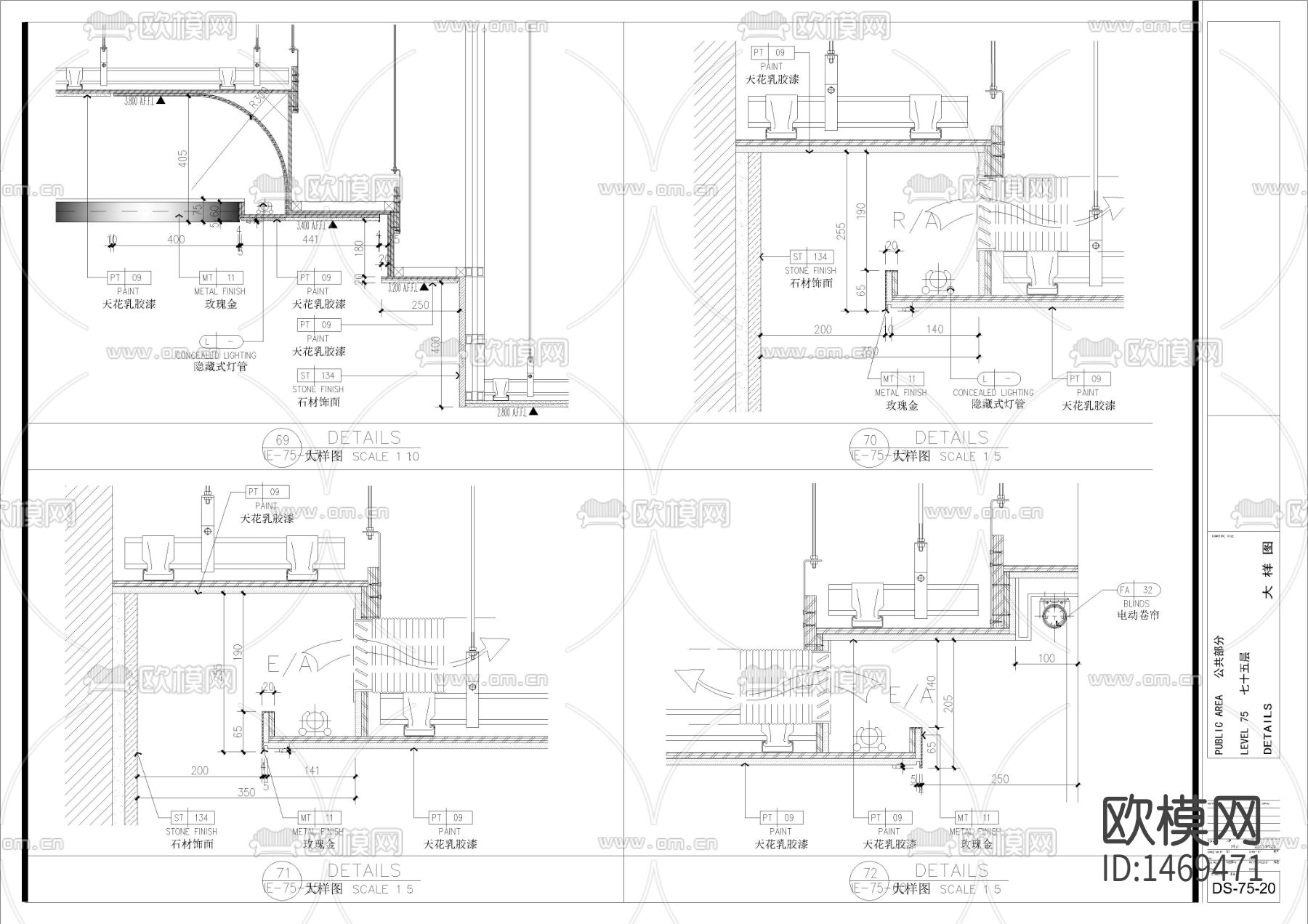 京基一百高层健身会所室内cad施工图下载（渲染图5）