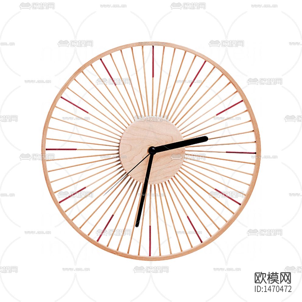 新中式极简创意竹制挂钟下载