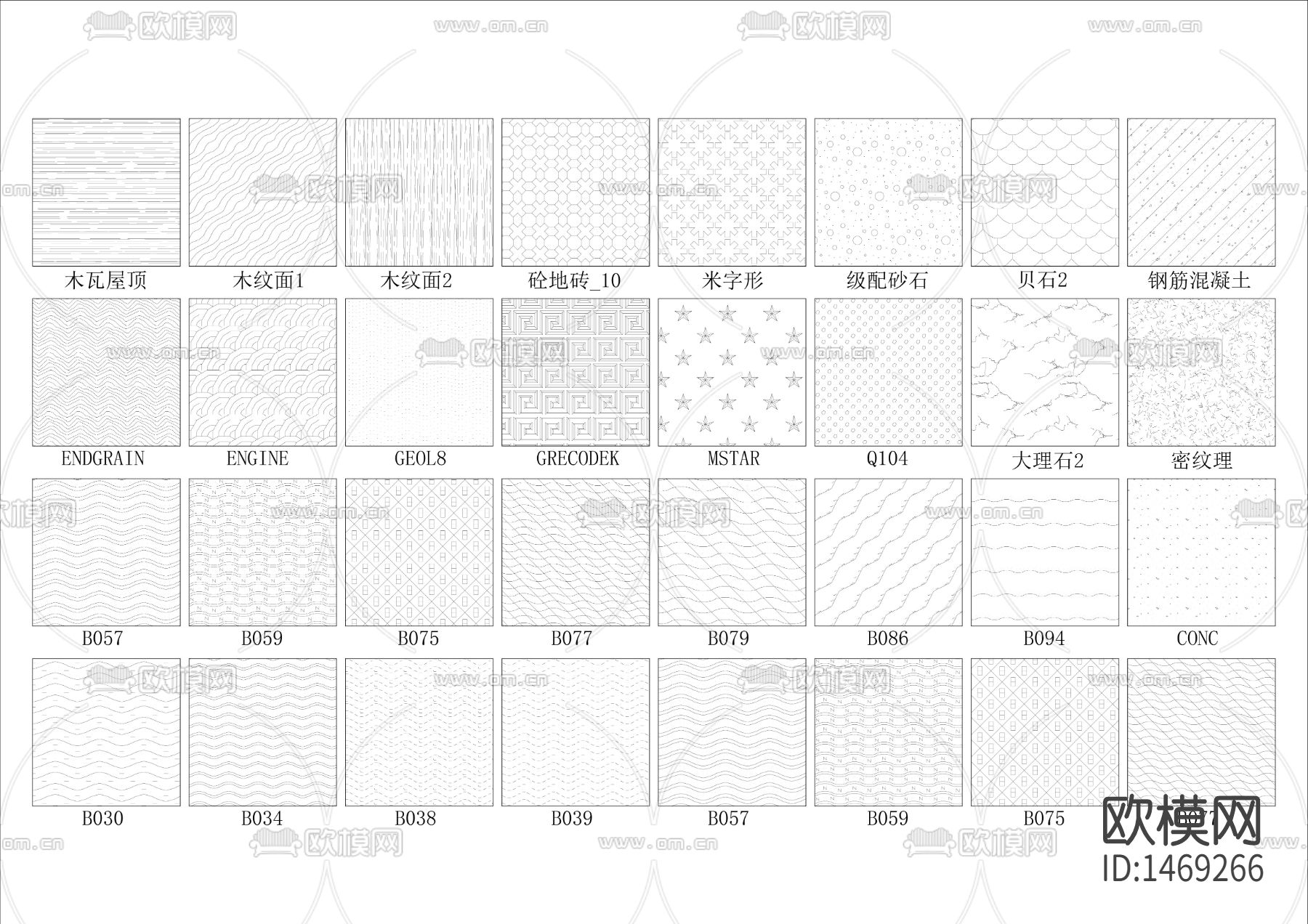 精选填充纹理图案cad图库下载（渲染图5）