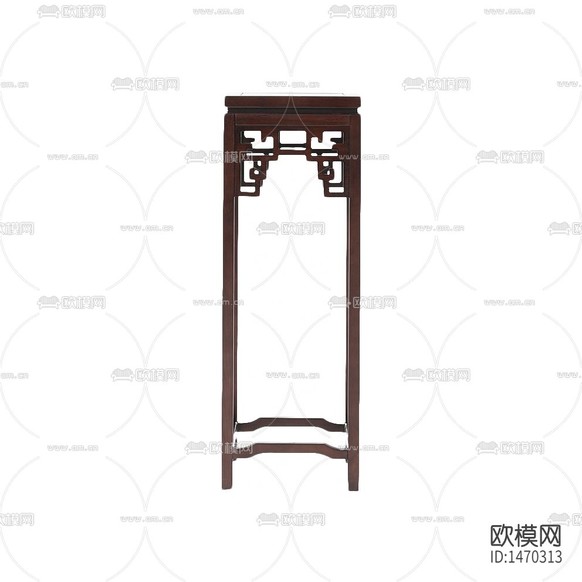 新中式禅意实木花架下载