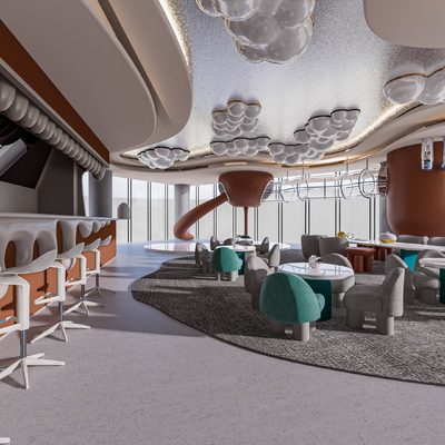  现代售楼处儿童活动区su模型 