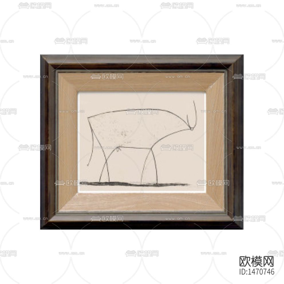 美式简约创意线条装饰画下载