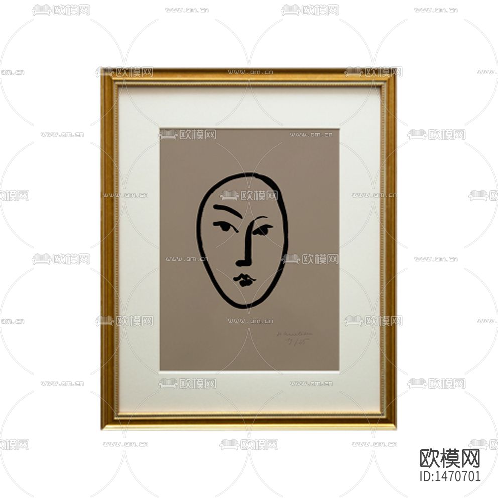 北欧简约抽象人像装饰画下载