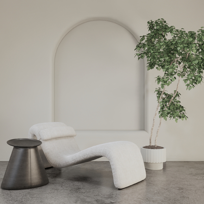  现代布艺躺椅su模型 