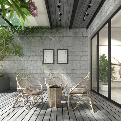  现代阳台su模型 