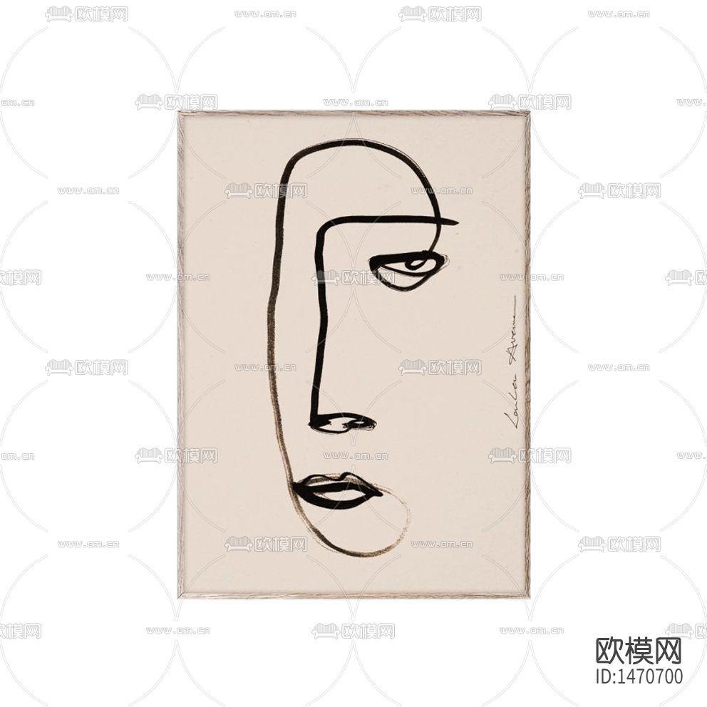 北欧简约抽象人像装饰画
