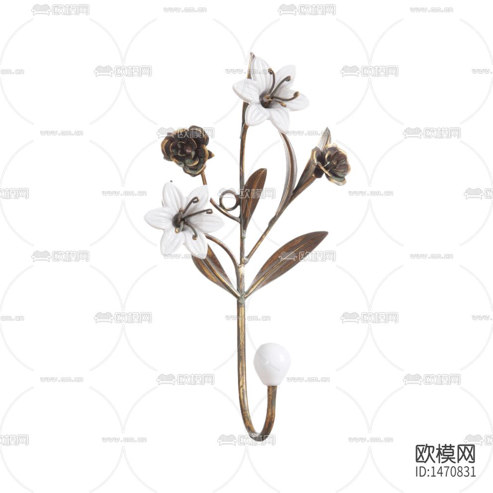 美式简约金属玻璃花艺壁灯下载