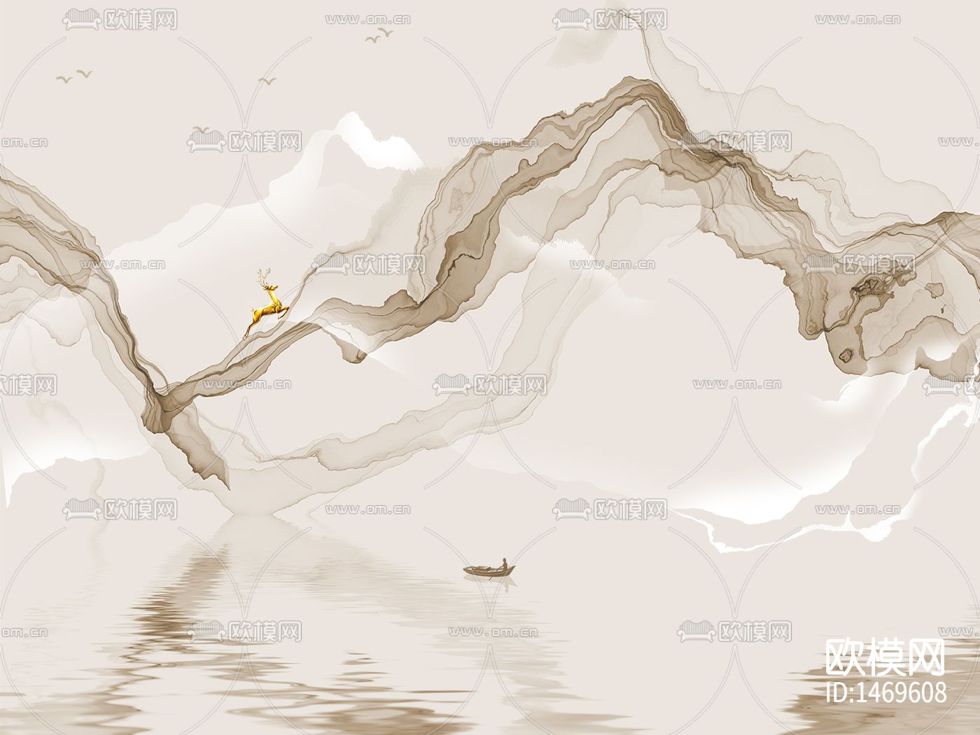 抽象意境山水画下载（渲染图2）