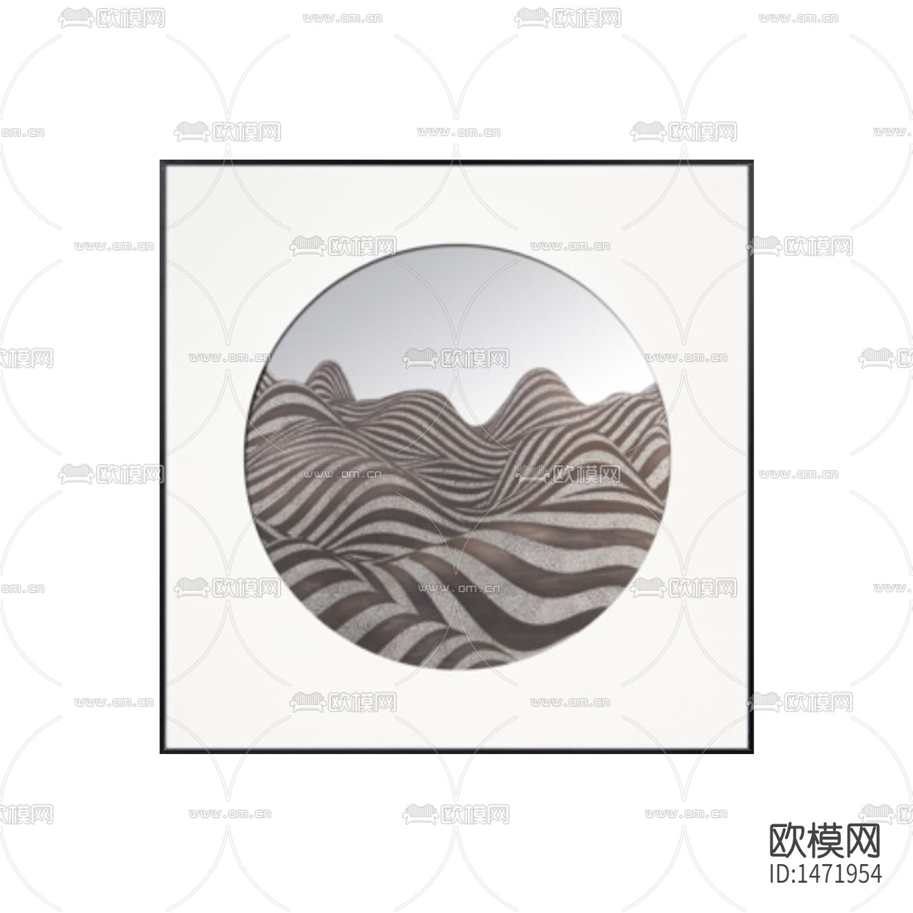 北欧简约创意抽象波浪纹装饰画下载