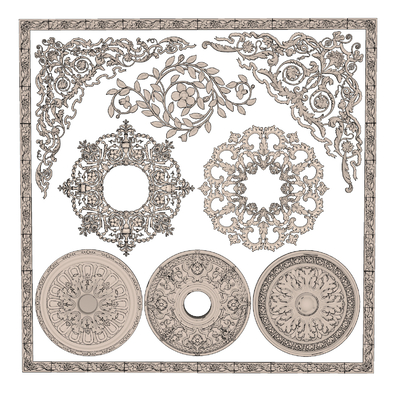  欧式雕花su模型 