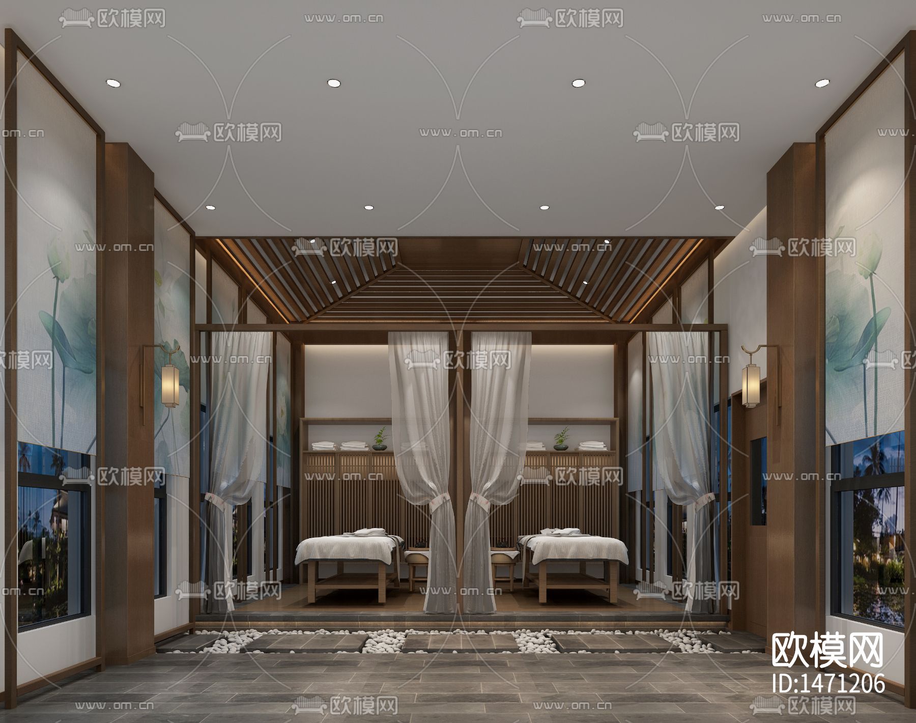 度假村cad施工图下载（渲染图4）