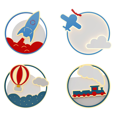  现代卡通儿童装饰灯su模型 