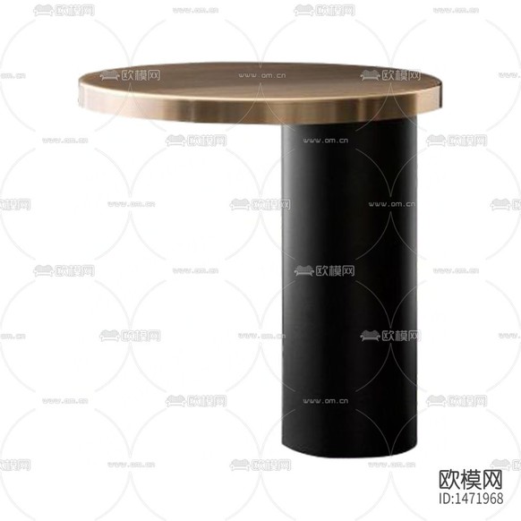 现代轻奢创意实木金属圆形茶几下载