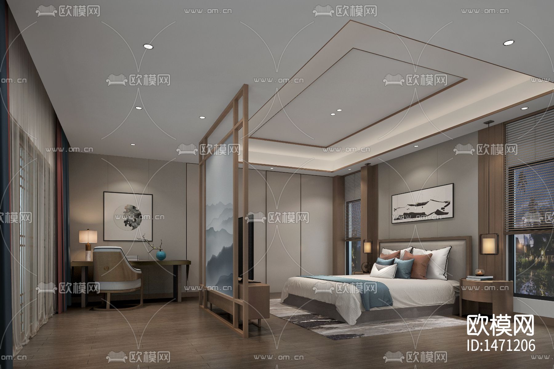 度假村cad施工图下载（渲染图3）