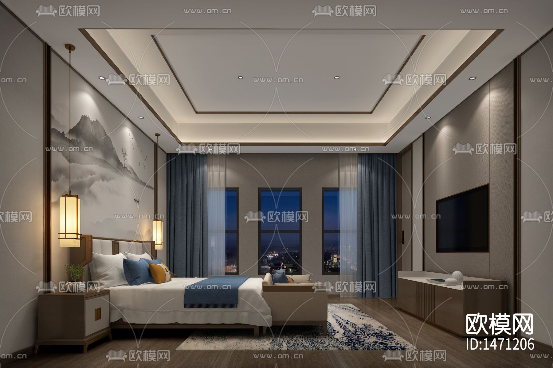 度假村cad施工图下载（渲染图2）