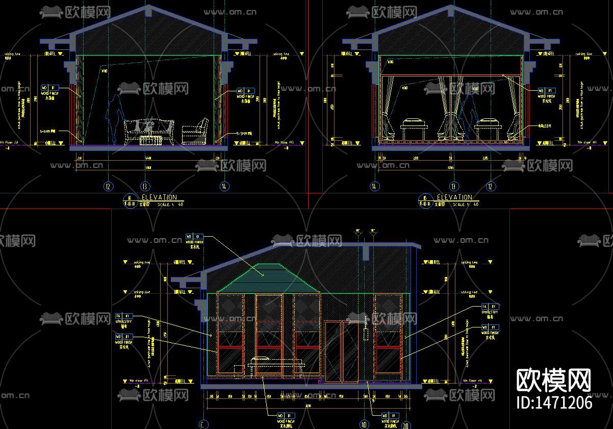 度假村cad施工图下载（渲染图7）