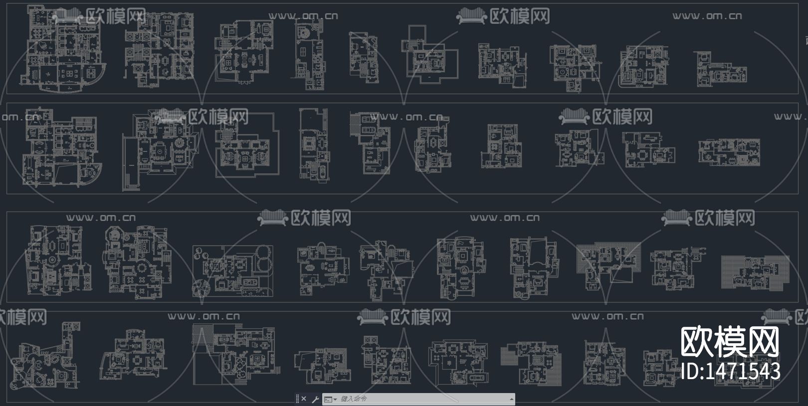 别墅cad案例图库-免费3dmax模型库-欧模网