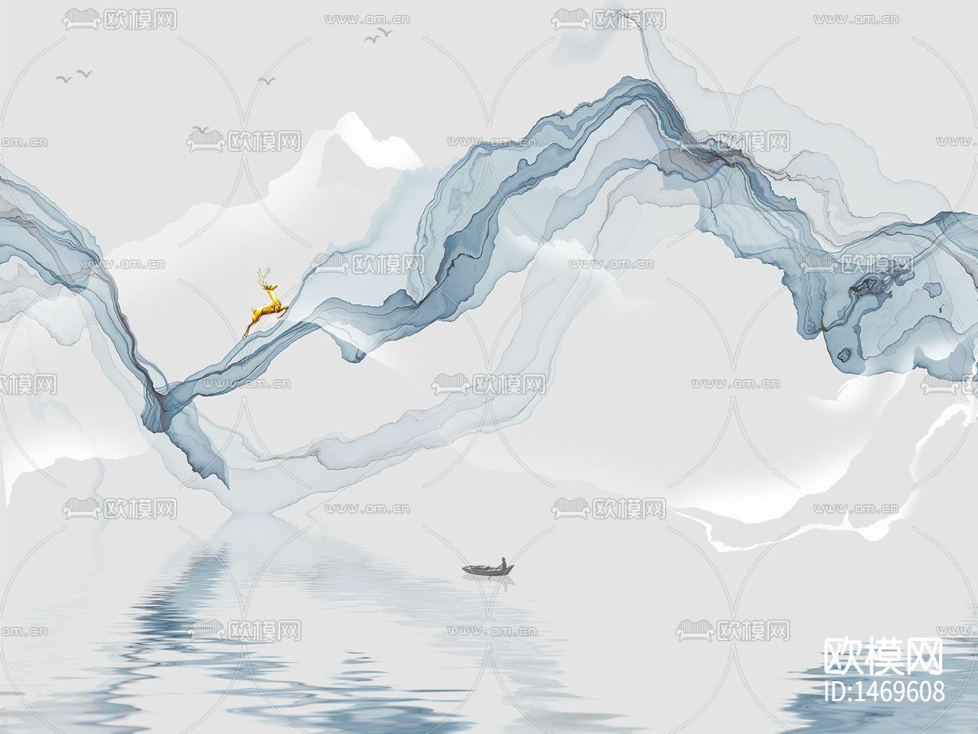 抽象意境山水画下载（渲染图1）