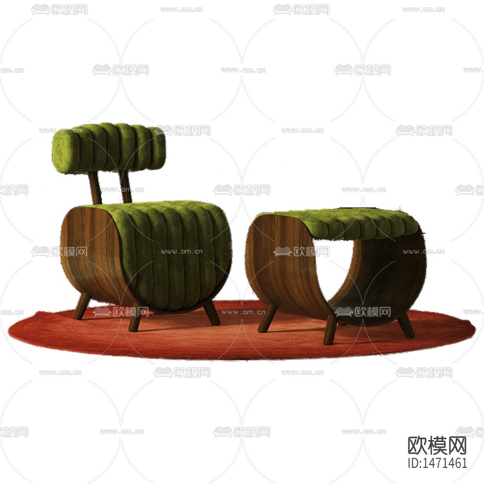 北欧简约创意实木布艺休闲椅下载