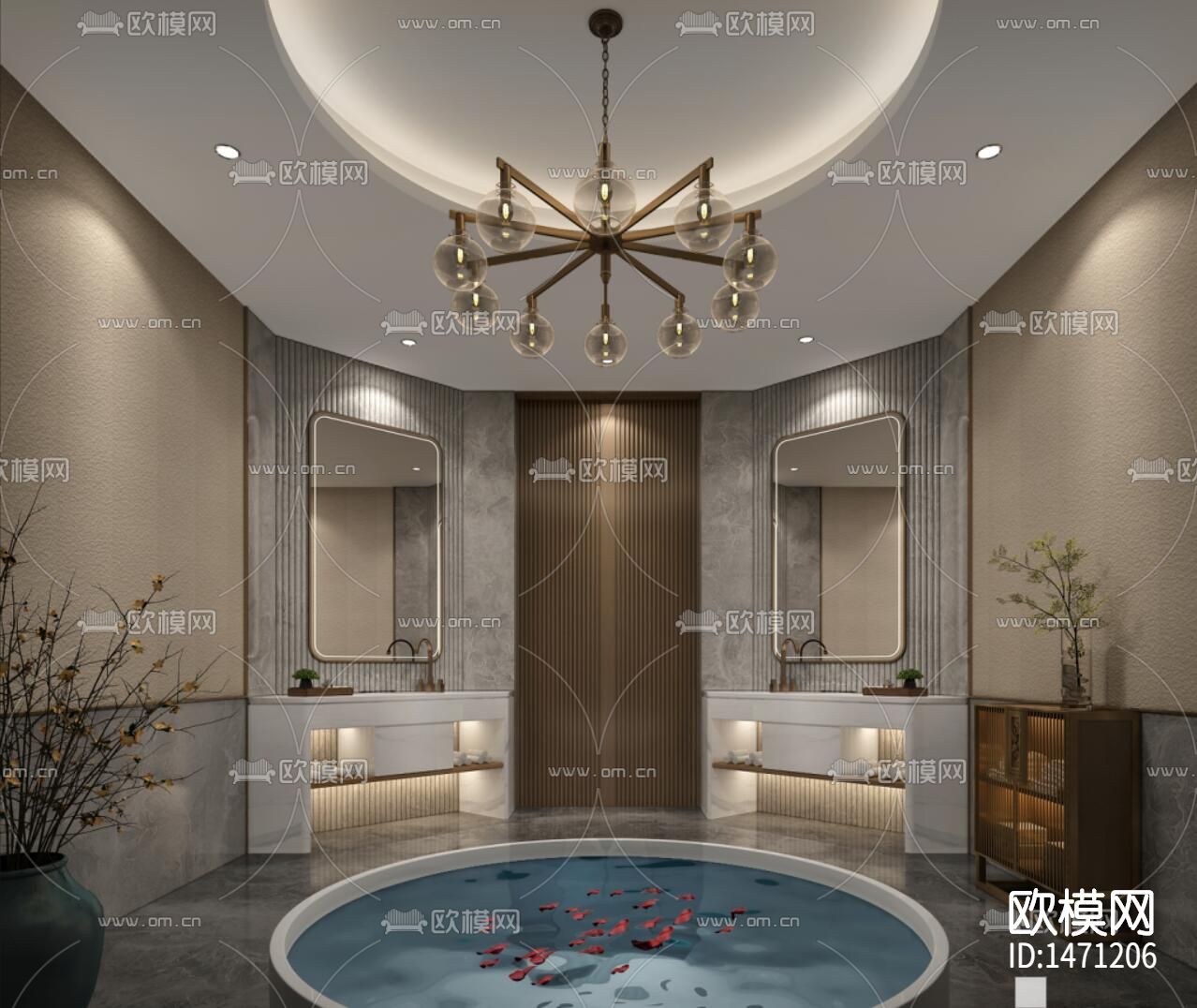 度假村cad施工图下载（渲染图5）