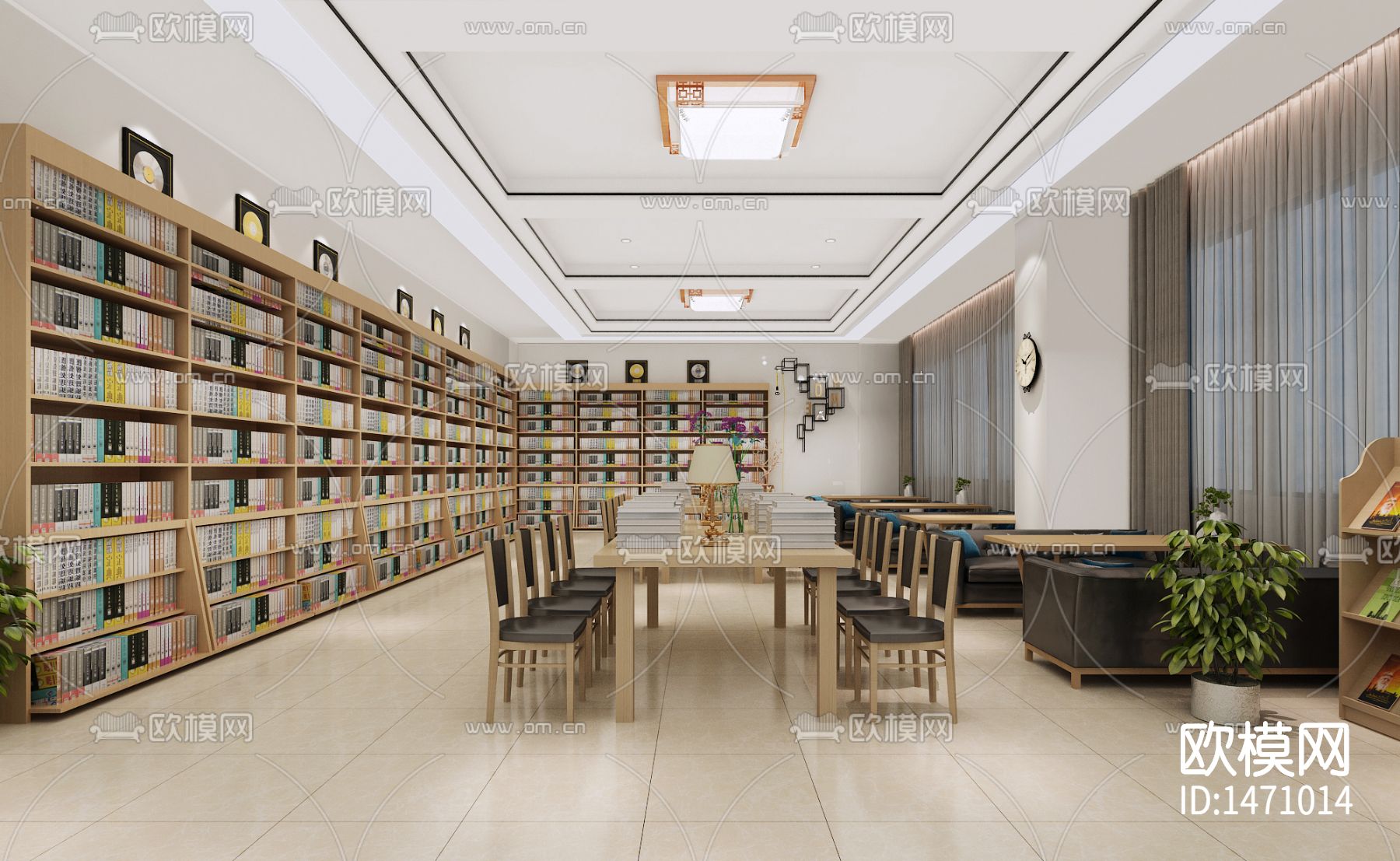 消防队办公楼办公室会议室cad施工图下载（渲染图3）