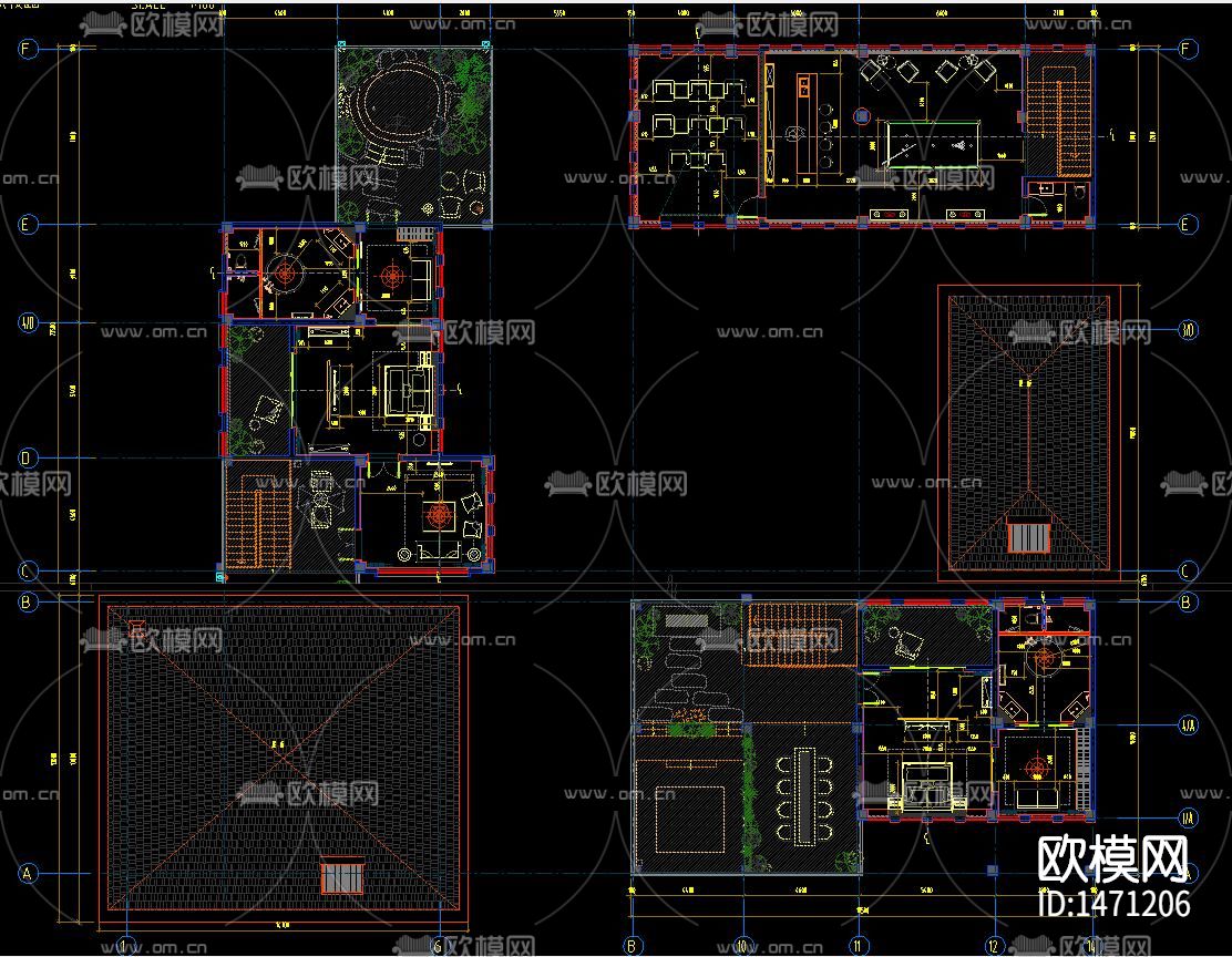 度假村cad施工图下载（渲染图6）