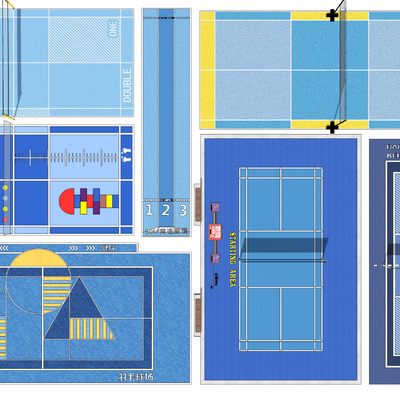 现代住宅小区景观羽毛球场su模型