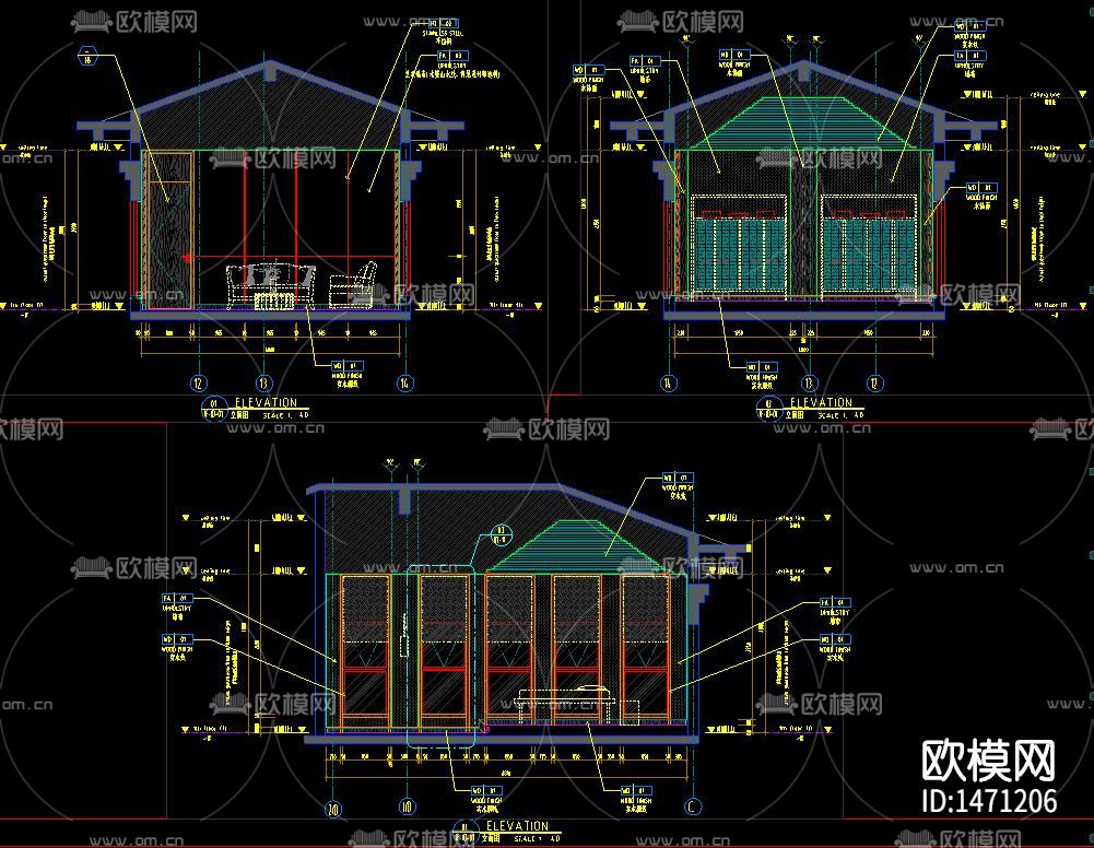 度假村cad施工图下载（渲染图8）