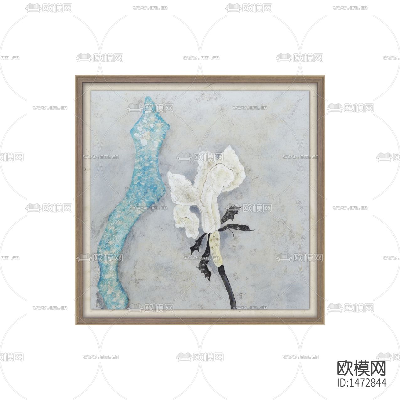 新中式禅意莲花彩绘装饰画下载