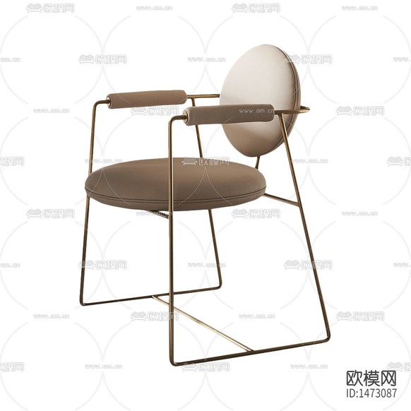 現(xiàn)代輕奢創(chuàng)意金屬磨砂皮藝餐椅下載
