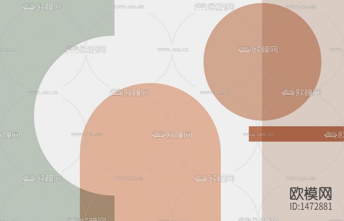 北欧简约几何色块墙布