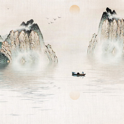  山水画墙纸 