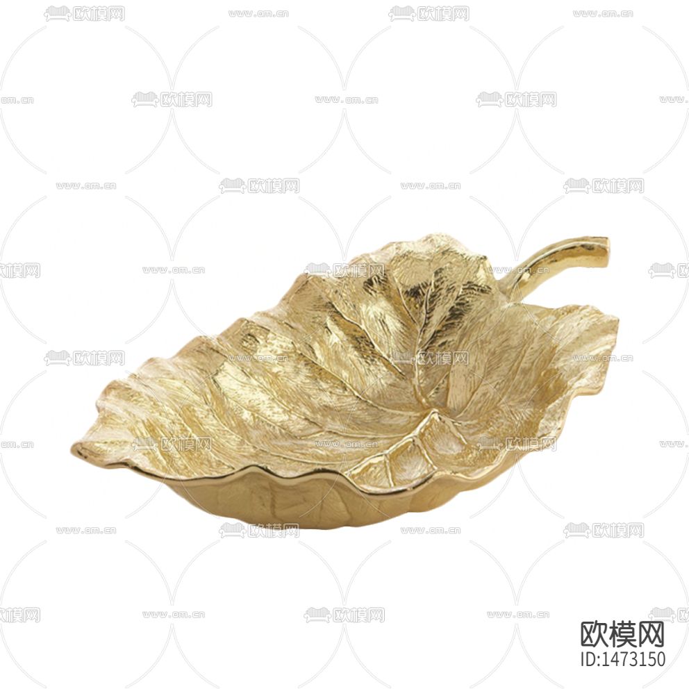 现代轻奢创意金属树叶托盘