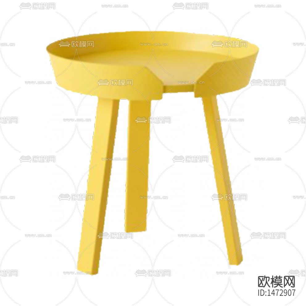 北欧简约原木黄色烤漆边几下载