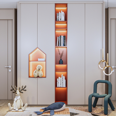  现代儿童衣柜su模型 