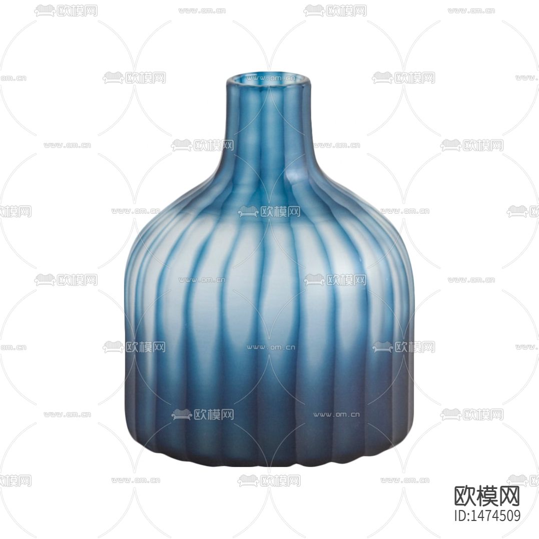 北欧简约创意蓝色玻璃花瓶下载