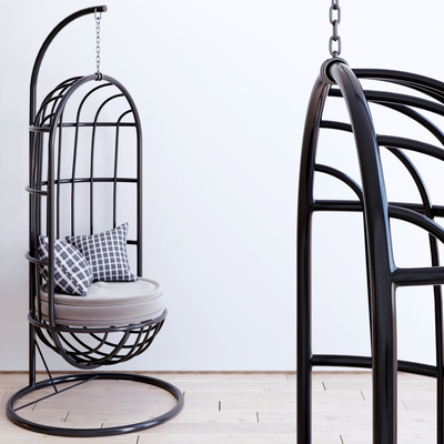  现代户外吊椅su模型 