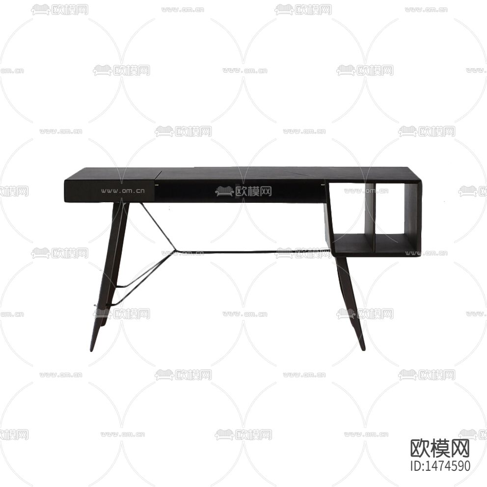 现代简约创意黑色实木书桌