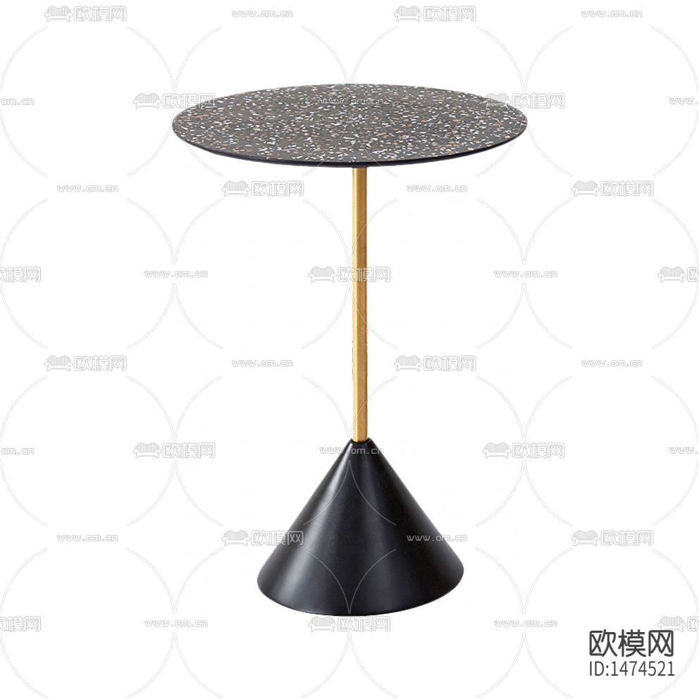 北欧极简铁艺大理石圆形角几下载