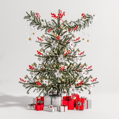  现代圣诞树su模型 